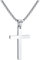 RWQIAN Collar Cruz Hombre Cruz Cadena 50cm Acero Inoxidable Plateada Colgante Cruz Collar Mujer 20