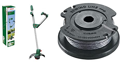 Bosch Home and Garden 06008C1D04 Bosch Rasentrimmer UniversalGrassCut 18V-26 (ohne Akku, Schnittkreisdurchmesser: 26cm, verstellbare Handgriffe) & Bosch Fadenspule EasyGrassCut (Länge:4m, Dicke:1.6mm)