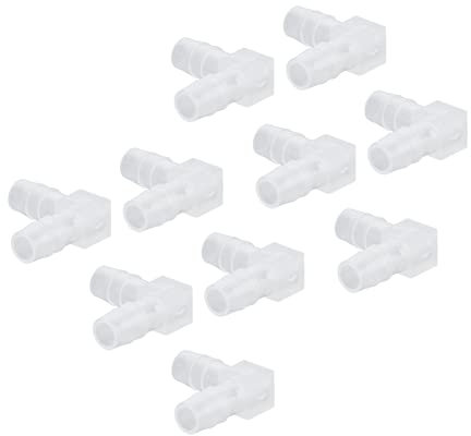 Uadme Codos de PVC 8 mm, 10 Piezas Conectores de PVC en Forma de Codo, Codo de 90 Grados Espiga para Acuario Aire Agua