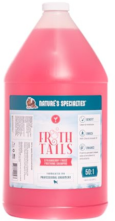 Nature's Specialties Strawberry Froth Tails Hundeshampoo - Hochkonzentriertes Pflegeshampoo für Hunde & Katzen - Reinigt Gründlich und Spendet Feuchtigkeit - Erdbeerduft, 3.8L