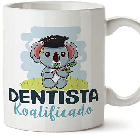 MUGFFINS Tazas para DENTISTA hombre - En Español - Koalificado/koalificada - 11 oz / 330 ml - Regalo original y divertido