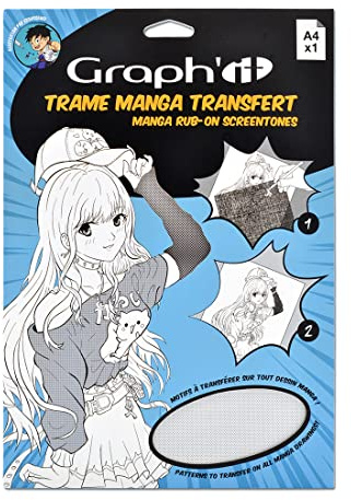 GRAPH'IT - Trama para el dibujo y la ilustración Manga - calcomanía de transferencia en seco - formato A4 - diseño Puntos degradados