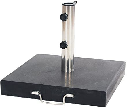 CREVICOSTA QUALITY MARK MARCAS DE CALIDAD - Base de Sombrilla de Exterior Universal 35 kg. Base de Granito con Tubo de Acero Inoxidable