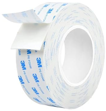 Dpm tapes – 1600T Nastro Biadesivo per interni ed esterni, impermeabile, Nastro di Montaggio per oggetti, in Schiuma PE, fissaggio oggetti, quadri, applicazioni permanenti (19 mm x 3 m)
