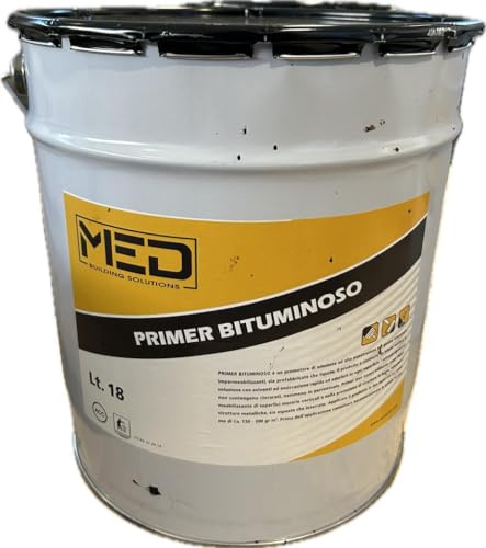 MED - PRIMER BITUMINOSO PER SOTTOFONDO GUAINE IMPERMEABILIZZANTI BASE ACQUA O BASE SOLVENTE [DIVERSI FORMATI] (BASE SOLVENTE 18LT)