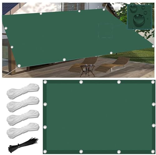 Toldo Vela de Sombra Rectangular 1.5x2M Impermeable Toldos Exterior Terraza Protección Rayos UV Resistente al Desgarro para Terraza Balcon Patio Exteriores Jardín con Ojales y Cuerdas de Fijación