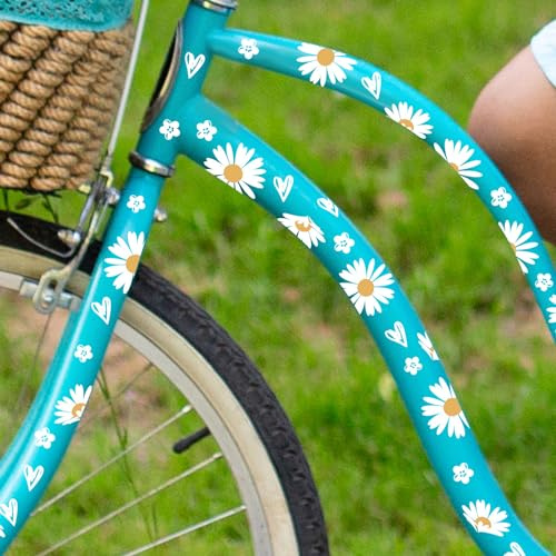 AIBAOBAO 2 STK Gänseblümchen Blüten Sticker, Wandtattoo Sticker, Blüten Fahrrad Sticker, Mädchen Schlafzimmer Blumen Sticker für Roller Fahrrad Notebook Laptop Kinderzimmer (29cm * 21cm)