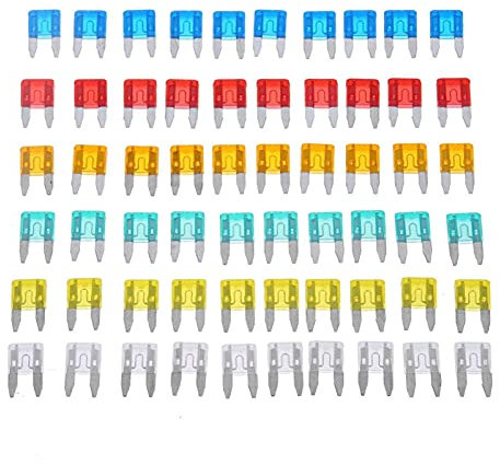 60 STÜCKE Mini Auto Sicherungen 5A 10A 15A 20A 25A 30A Mixed Set Kit Amp mit Box Clip Sortiment Auto Flachsicherungs Set LKW