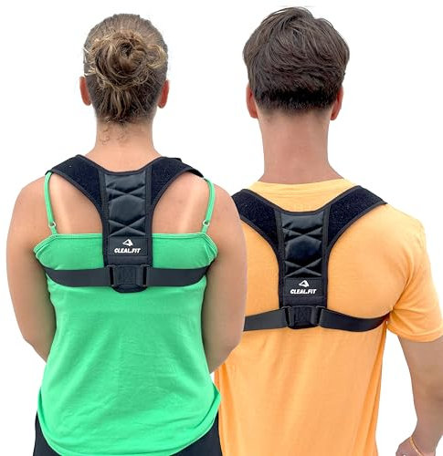 CLEAL.FIT Correcteur de posture respirant homme-femme, Maintien léger du haut du dos, des épaules, Redresseur discret, réglable, Soulage tensions, améliore la posture, Confort invisible au quotidien