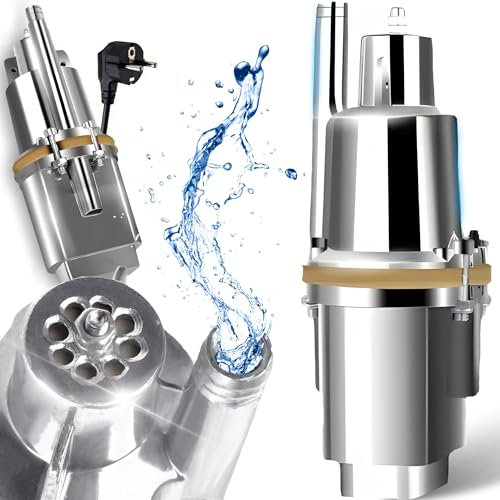 Retoo Tiefbrunnenpumpe Schmutzwasserpumpe 230V, Höchstdruck, 60m Förderhöhe, Garten- und Brunnenpumpe, elektromagnetischer Motor, Membransystem, 6,5m Netzkabel