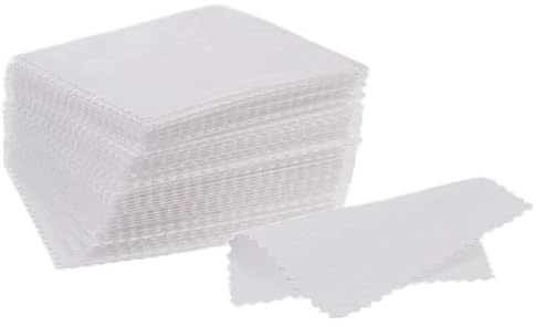 Jewelry Cleaning Cloth, 100PCS Polishing Cloth 8×8cm, Jewelry Wipe Cloths | Premium Polishing Cloth Silver Cleaning Cloths Pearl Cleaner Cloth for Pearl Gold Platinum and Silver (White)