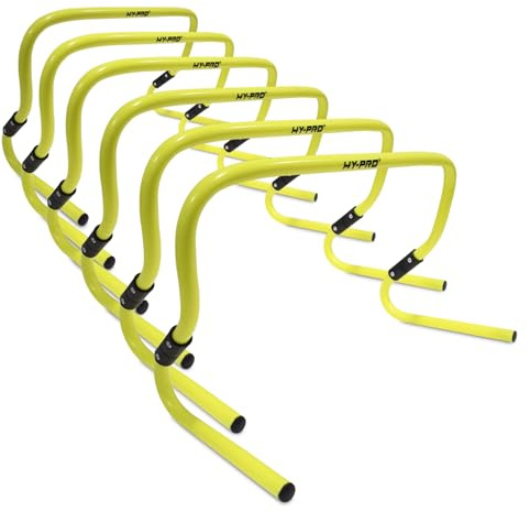 Hy-Pro Uni Jugend 6 Pack Hurdles Hürden, Fluoreszierendes gelb, Adjustable 6-12 Inches
