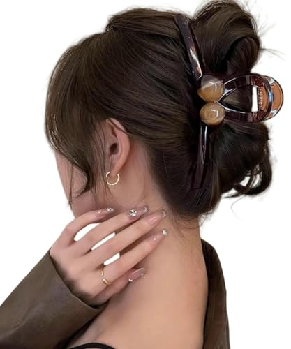 SuChengSS Haarklammern Herzförmige Große Haarclip Für Frauen Mit Dickem Haar Am Hinterkopf-braun