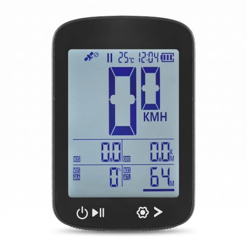 SENECESLI Cykeldator Trådlös GPS, Cykeldator med 3,7V 500mAh -batteri, 5 -stjärnig Positionering, 2,4 Tum FSTN LCD -skärm