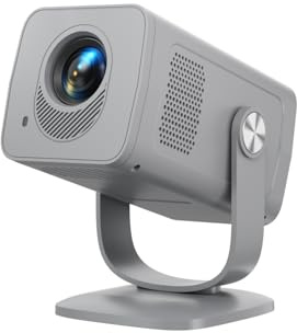 TOPTRO Mini Projector 1080P 4K Supported【Android 11 & Short Throw】 Portable Smart Projector with 270° Adjustable Stand, WiFi 6 Bluetooth 5.4 (Grey)