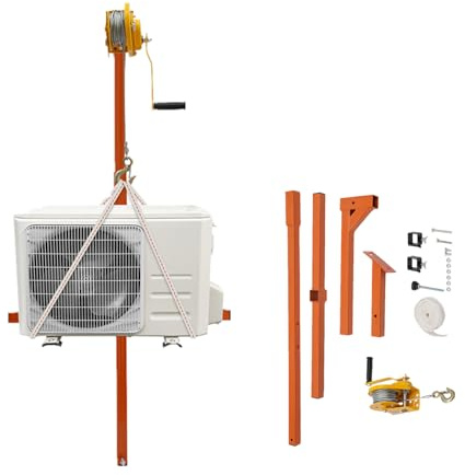 SnamicE Grúa elevadora para Aire Acondicionado, Altura de elevación de 15 m/49,21 pies, Herramienta de elevación para Aire Acondicionado, Carga máxima de 330 Libras,