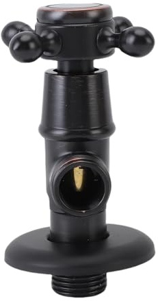 RASTKY Valvola di Arresto Ad Angolo Rame Ispessito Facile Installazione per Ristrutturazioni Domestiche Valvola di Intercettazione Dell'acqua G1/2 di Arresto Dell'acqua Vintage (BLACK)