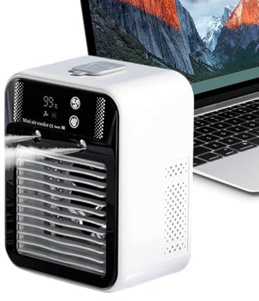 Aire Acondicionado Portátil Pequeño | Enfriador Silencioso - Ventilador Portátil con 2 Velocidades,para Cocina Dormitorio Garaje Oficina Hogar
