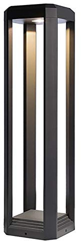 Farol LED 12 W palo cuadrado exterior aluminio IP65 3000 K jardín camino 50 cm