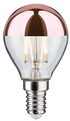 Paulmann 28665 lámpara LED filamento gota 2,6 vatios bombilla cúpula espejo cobre 2700 K blanco cálido E14
