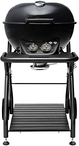 Barbecue sphérique en acier, grill de jardin extérieur OUTDOORCHEF modèle ASCONA 570 G ALL BLACK + coque offerte