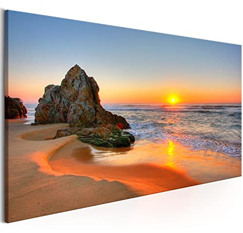murando Acrylglasbild Strand Meer 120x40cm 1 Teilig Wandbild auf Acryl Glasbilder Kunstdruck Moderne Acrylglas Platte Wanddekoration Geschenke Heimdekoration Glasbild Natur Landschaft Sonnenuntergang