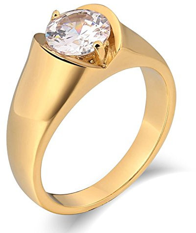 Ayoiow Siegelring Herren, Herrenring Edelstahl Größe 60 (19.1), Bandringe, Gold
