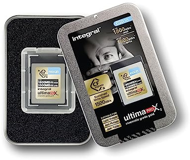 Integral 650GB CFexpress Type B 2.0 Memory Card for 12K and 8K RAW Video, 8K 120 FPS, Up to 1800MB/s Read and 1500MB/s Sustained Write, for Advanced Cinematic and DSLR Cameras