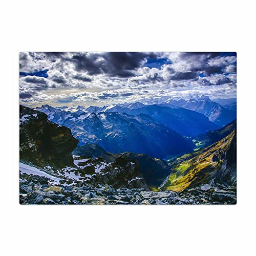 Vero Home 18677 Glas-Schneidebrett | Motiv Natur Berggipfel | rutschfest, kratzfest und lebensmittelecht | Maße: 39 x 29 cm