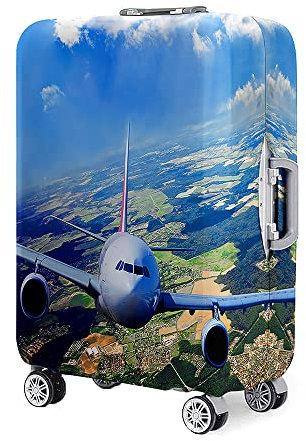 Surwin 3D Druck Reise Kofferschutzhülle Waschbare Reisetasche Kofferbezug Elastisch Kofferhülle Gepäck Cover Reisekoffer Hülle Schutz Bezug Schutzhülle (L (26-28 Zoll),Große Höhe)