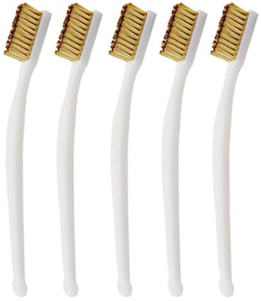 ULTECHNOVO 5 stücke Messingdrahtbürsten mit Kunststoffgriff Effektive Kratzbürsten zur Reinigung von Schweißschlacke Rost und Grillfugen Ideal für Kupferrohre und Metalloberflächen