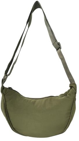 GoPaw Borsa a mezzaluna da donna, borsa a tracolla in nylon a mezzaluna Borsa a tracolla in nylon da donna con cerniera, borsa per gnocchi con tracolla regolabile Borsa a mezzaluna portatile