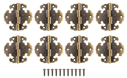 Create idea 8pcs Vintage Extérieur Charnière Bronze Antique Mini Charnières Décoratives Charnières Rétro Accessoires pour Meubles de Porte d'armoire à la Maison