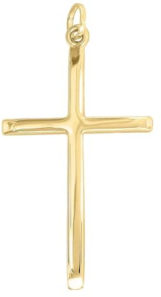 forme di Lucchetta - Ciondolo con Croce Cristiana in Vero Oro 18 carati | per Uomo e Donna | per Catenina fino a 4mm