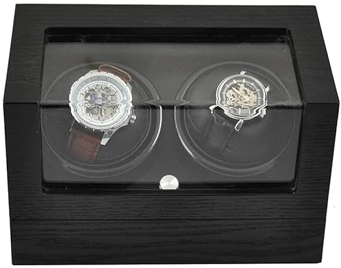 NATWEE Automatischer Uhrenbeweger für 2 Uhren, doppelte geräuschlose Holzuhr-Aufbewahrungsbox, schwarz It's so Kind of You