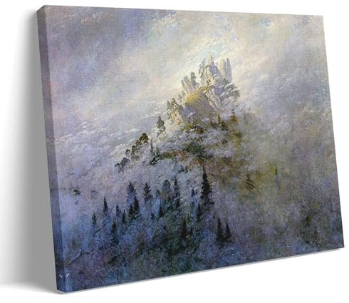 WurBu Caspar David Friedrich Malerwerke, Morgennebel Im Gebirge, Poster, Wandkunst, Leinwand, Geschenk, Wohnzimmer, Drucke, Schlafzimmer, Dekoration, Kunstwerke, 60 x 90 cm