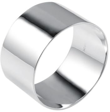 Vintage Ring Men, Ehering Herren Weissgold 9K Größe 67 (21.3) Personalisiert Für Neujahr Wedding Ring