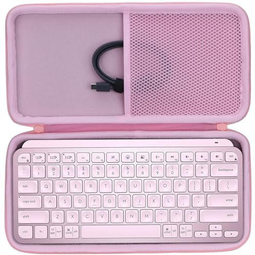 Lebakort Hard Carry Case Compatible with Logitech MX Keys Mini Minimalist Illuminated Keyboard (Rose Case)