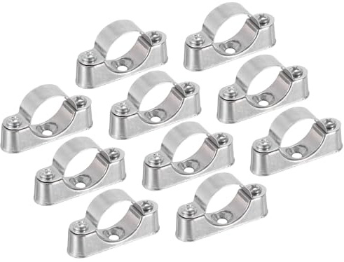 TA-VIGOR 10pc Pipe Support Brackets, 25mm Wall & Ceiling Mount, Rigid Pipe Straps for Plumbing, Electricity, Exhaust