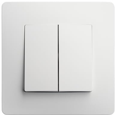 DEBFLEX - Caly - Interrupteur Va et Vient Double - Interrupteur Mural Carré pour Commande d'Éclairage - Bornes de Connexion Automatiques - ABS - Installation Encastrée - Blanc - 85 x 85 x 37 mm