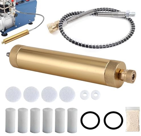 17 Stück Luftkompressor Filter Kit wasserabscheider kompressor PCP Luftfilterpumpe Q35 Wasser und Ölabscheider mit Hochdruckschlauch