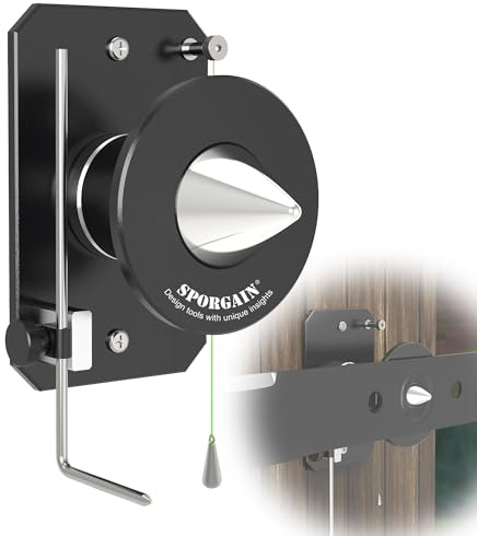 SporGain [Update] Rasenmähermesser Balancer, Hohe Präzision mit Magnet für Einstellbare Messerhalterung, Wandmontage Messer Auswuchtwerkzeug, Schwarz