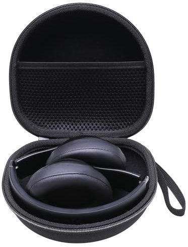 Headphone Case Compatible with Beats, Skullcandy, JLab, JBL, BERIBES, TOZO, KVIDIO, Picun, Soundcore Q20i/Q20/Q30 Wireless Foldable Headphones, Black Travel Storage Case