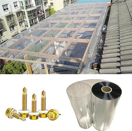 QIANMEI Polycarbonate Roofing Sheet Polycarbonate Roofing Sheet Wall Cladding Panels, Outdoor Awning Shelter,Waterproof UV-Protected Thermal Insulation Replacement Panels, Easy To Bend(1.5x4m)