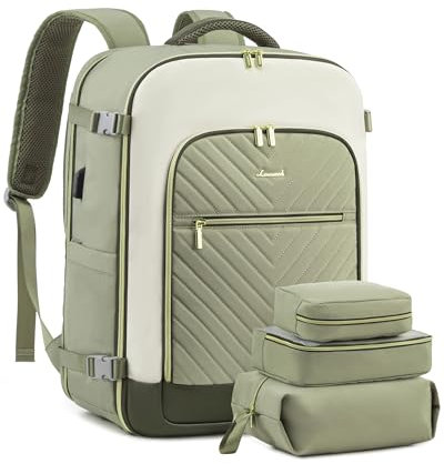 LOVEVOOK Cabin Backpack for Travelling 40L Hand Luggage Rucksack Bag for Women Waterproof Weekend Overnight Carry-ons 17 inch Laptop Backpack Large Ladies Maternity Hospital Bag