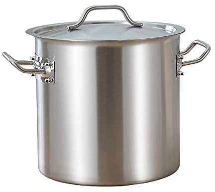 GUHPZA Stainless Steel Large Stock Pot With Lid, Stockpot Compatible With All Kinds Of Stoves, Stainless Steel Stock Pot Home Brew Pot Cooking Pot,28 * 28cm(17L)