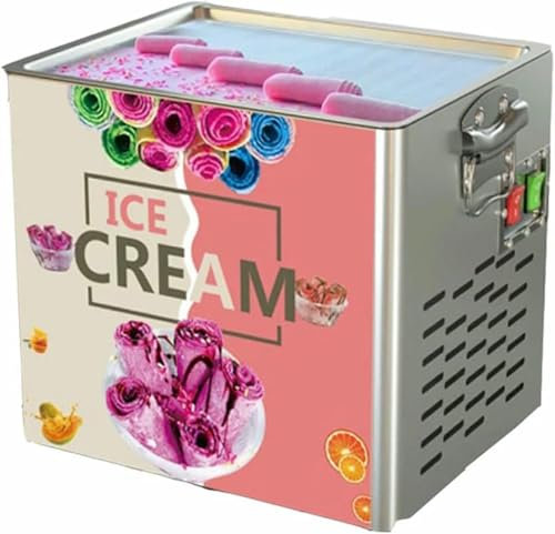 HOTAPEPU Machine à Glace frite Commerciale, Mini-sorbetière Domestique 330 W, yaourtière frite Maison, Machine à fabriquer des Rouleaux ~/