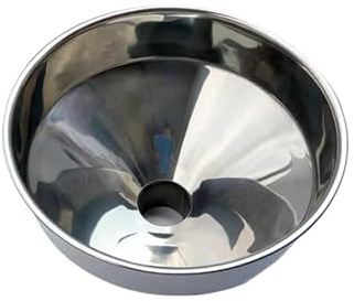 Embudo de acero inoxidable 304 de gran diámetro de 20 cm, embudo industrial con borde enrollado for fugas de aceite, embudo extragrande for uso doméstico.(Big20 small5cm)