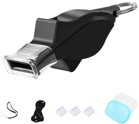 DIFLAX Fischietto Kit, Fischietto Professionale per Allenatori, con Cinghia Per La Mano, Cordino, Custodia, 3 Protezioni Per I Denti, Accessori per Arbitri di Calcio, Ideale per Sport all'Aria Aperta
