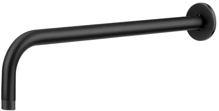 LINTRA 40 cm Brazo de Ducha de Proa, Negro Brazo de Extensión de Ducha, Acero Inoxidable Accesorios de Extensión para Baño, para Fijación de Pared